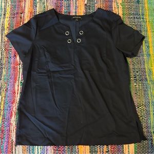 Banana Republic Navy Short Sleeve Blouse size L